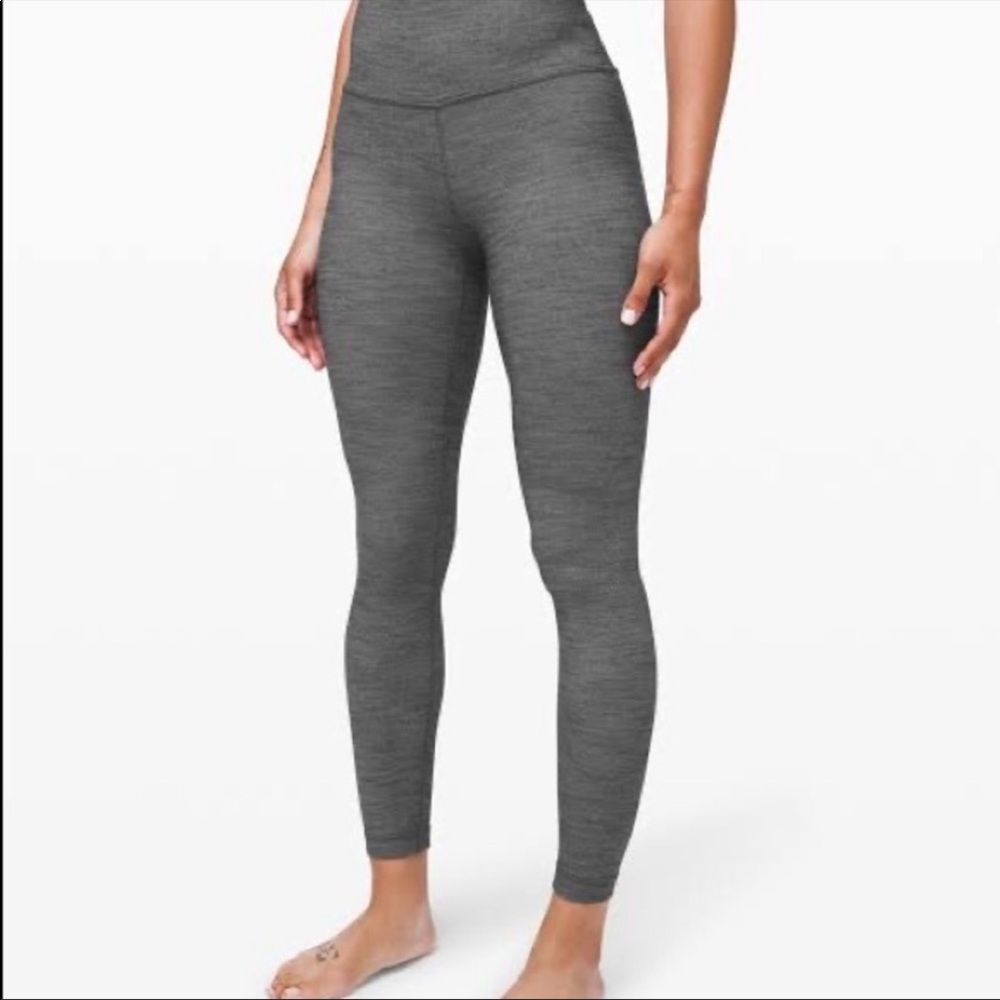 LULULEMON ALIGN II 25” LEGGINGS MINI HEATHERED HERRINGBONE GREY SIZE 6